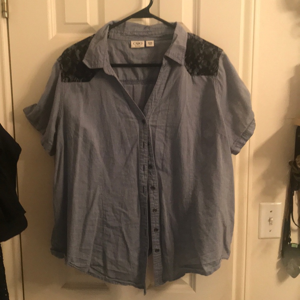 Button up jean shirt - thin